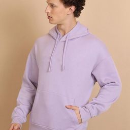 Mast & Harbour Men Solid Hooded Cotton Fleece Oversized Sweatshirt-image-86