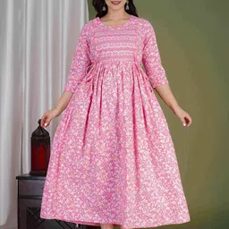 murli kurti MURLI KURTIWomen Floral Print Maternity Gown-picture-27