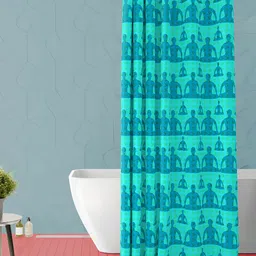 ArtzFolio Teal Green Printed Waterproof Shower Curtain-88