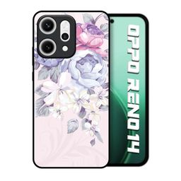 QRIOH Elegant Floral Glass Printed Oppo Reno14 5G Silicone Back Case-picture-38
