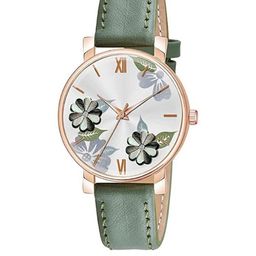 SZN Women Green & White Dial & Leather Straps Analogue Watch-picture-1