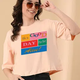 OWL MINK Women Graphic Printed Round Neck Pure Cotton Relaxed Fit T-shirt-image-81