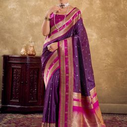 KAYOMMI Woven Design Zari Pure Silk Banarasi Saree-image-30