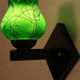 1ST TIME Green & Black Solid Glass Traditional Cylinder Wall Lamps Wall Lamps-picture-1