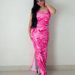 Cheekee Women Printed Bodycon Maxi Dress-picture-11