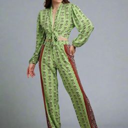 Fashion Gaiia Floral Printed Pure Cotton Top & Trousers Co-Ord Set-picture-17
