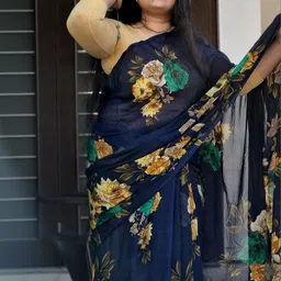 Moda Rapido Floral Poly Georgette Designer Saree-picture-2