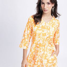 Anouk Rustic Floral Printed V-Neck Straight Kurti-picture-12