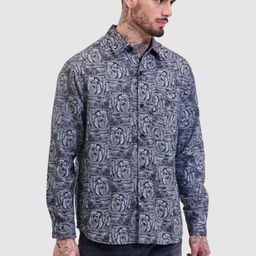 Snitch Men Relaxed Fit Spread Collar Abstract Printed Casual Shirt-image-56