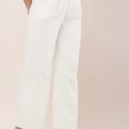 BAESD Women Solid Relaxed Pleated Trousers-image-87