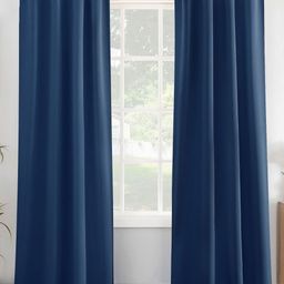 HOMEMONDE Navy Blue 2 Pieces Black Out Door Curtains-image-89