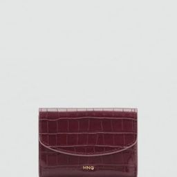 MANGO Women Croc Effect Flap Envelope Wallet-12