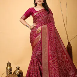 Mitera Ethnic Motifs Zari Art Silk Banarasi Saree-picture-25