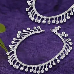 Lila Set of 2 Silver-Plated Beaded Anklets-picture-31
