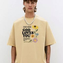 THE BEETEL HOUSE Typography Printed Drop-Shoulder Sleeves Pure Cotton Oversized T-shirt-picture-19