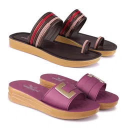 BERSACHE Women Set Of 2 Open Toe Flats-image-93