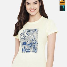 Dreambe Women Pack of 3 Graphic Printed Round Neck Cotton T-shirts-picture-45