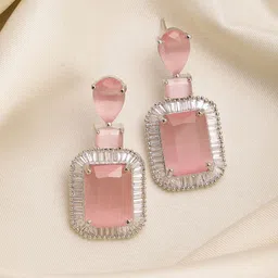 ZENEME Diamond Shaped Drop Earrings-image-28