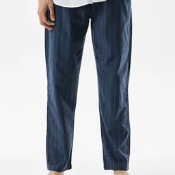 Snitch Men Striped Mid-Rise Regular Fit Trousers-picture-14