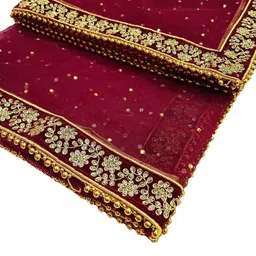 Navti Creations Women Maroon Embellished Dupatta-picture-32