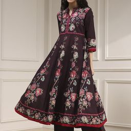 Biba Women Floral Printed Regular Pure Cotton Kurta with Palazzos-image-74