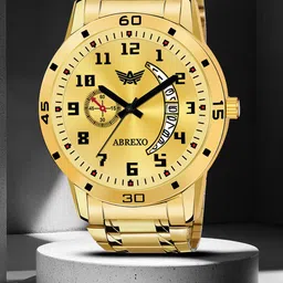Abrexo Men Round Dial & Stainless Steel Bracelet Style Straps Analogue Watch Abx1325-28