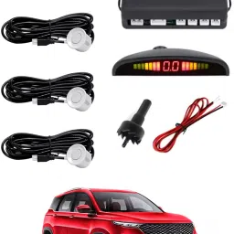 Car Reverse Parking White 4 Sensor With LED Display/Buzzer-136 Universal White Parking Sensor Safety Kit For Car-136 Parking Sensor-image-46