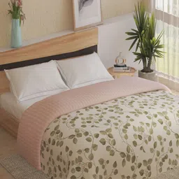 Home Centre Green & Pink Ethnic Motifs Double Bed Comforter-image-88