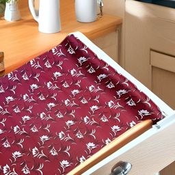 Aura Red & White Printed Water Resistant Anti-Slip Shelf Liner Organiser-8