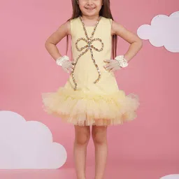 HOITY MOPPET Girls Layered Sleeveless A-Line Dress with stone detailing-picture-44