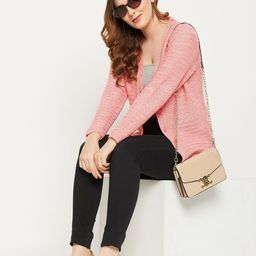 Zigo Women Cable Knit Woollen Crop Cardigan-image-62