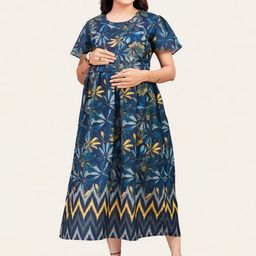 RITIJYA Floral Print Maternity Fit & Flare Maxi Dress-picture-37