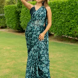 KALINI Floral Poly Chiffon Saree-picture-18