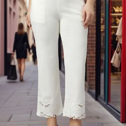 Presence Women Relaxed Regular Fit High-Rise Cotton Culottes Trouser-image-12