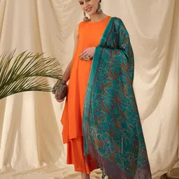 InWeave Women Regular Kurta with Palazzos & With Dupatta-14