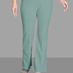 SWADESI STUFF Women Flared High-Rise Pleated Cotton Trousers-image-76