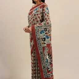 DIVASTRI Ethnic Motifs Pure Cotton Saree-image-21
