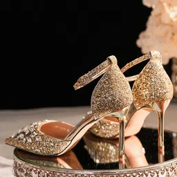 Ozzaro Women Embellished Kitten Heel Sandals-image-12