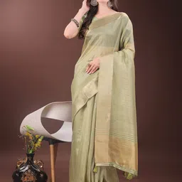 LeeliPeeri Designer Women Striped Zari Organza Designer Saree-image-93