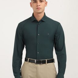 Tommy Hilfiger Men Spread Collar Solid Cotton Casual Shirt-image-36