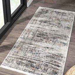 OBSESSIONS Cream-Colored and Brown Abstract Printed Anti-Static Indoor Runner-22