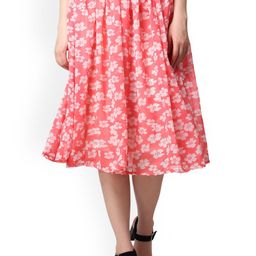 MINOS Printed Flared Knee Length Skirt-image-50