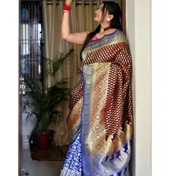 Flosive Woven Design Zari Art Silk Banarasi Saree-picture-38