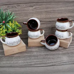 laghima jadon Multicoloured Textured Ceramic Glossy Mugs Set of Cups and Mugs-15