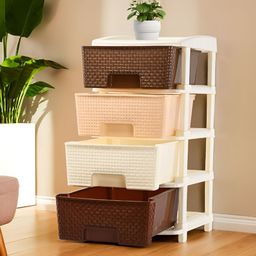 RUBOXA Brown & White 4-Layer Drawer Organiser-17