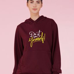 NUSYL Women Typography Printed Hood Fleece Pullover Oversized Sweatshirt-image-14