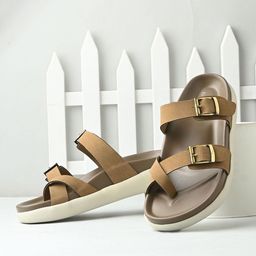 El Paso Women Slip-On Open Toe Flats with Buckles-image-53