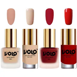 VOLO Set Of 4 Velvet Matte & Extra Shine Nail Polish-8 ml & 9.9 ml Each Shade 28-36-65-38-5