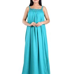 DUI KONNA Polka Dots  Shoulder Straps printed Maxi Nightdress-image-23