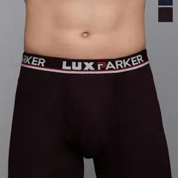 LUX PARKER Pack Of 3 Pure Cotton Long Trunks LUX_PARKER_LONG_TRUNK_OE_COL_3PC-image-62